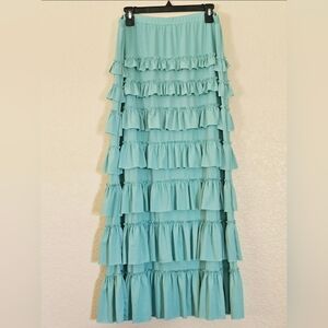 Shanna's Threads Mint Ruffle Eleganza Maxi Skirt